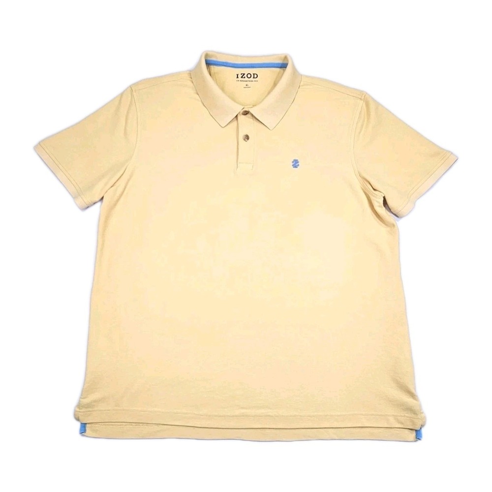 IZOD Advantage Performance Golf Polo Shirt Mens XL Natural Stretch Yellow Blue